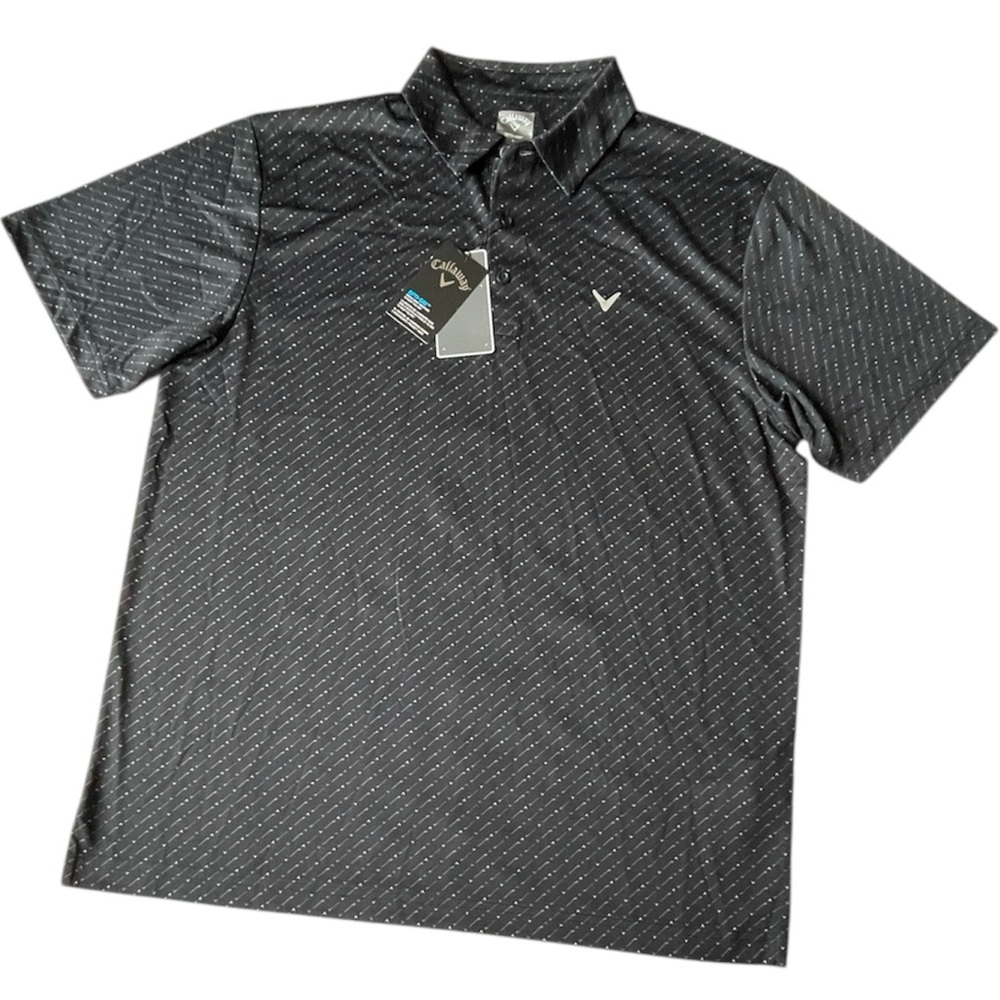 Callaway Black Heather Dotted Performance Polo